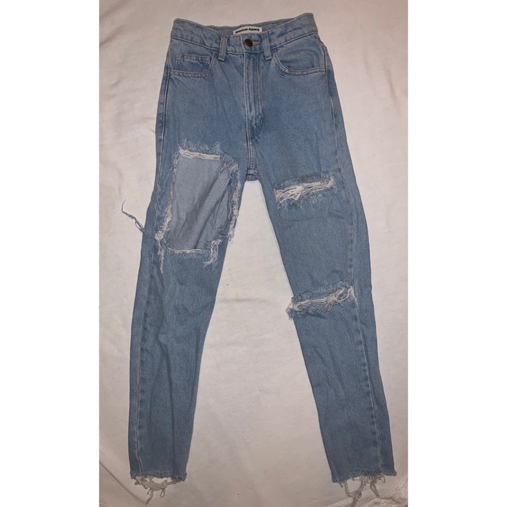 Distressed high waisted skinny jeans